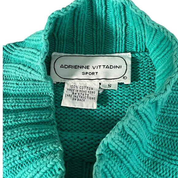 Vintage Adrienne Vittadini Sport 100% Cotton Size Small Floral Sweater Women 90s - Picture 5 of 8